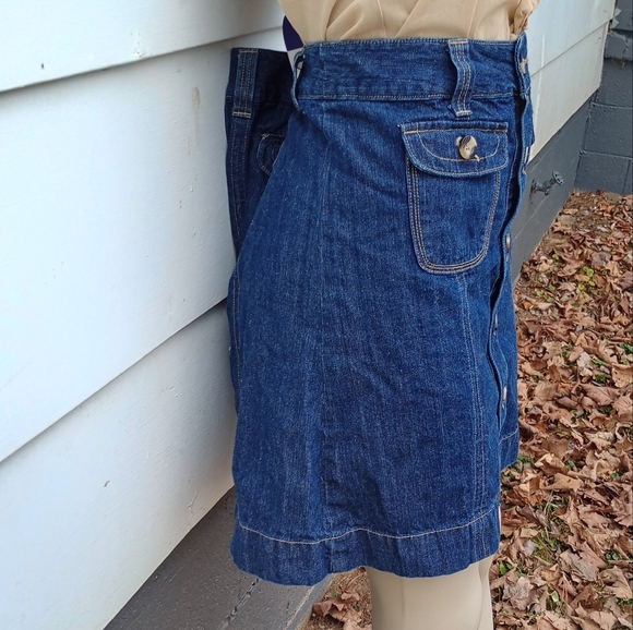 Dark Wash Button Up Jean Mini Skirt - Picture 5 of 9